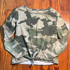 Crewcuts - Camo Long Sleeve Tie-Front Kids Shirt